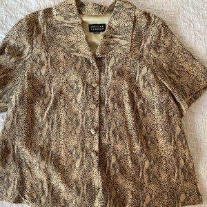 Vintage beige snake print blouse